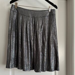 Eileen Fisher Metallic Gray Linen Skirt